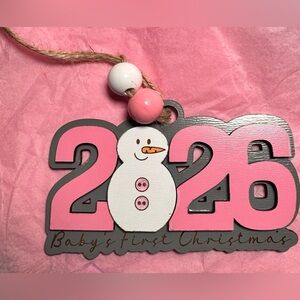 Baby’s First Christmas Handmade Hand painted wood ornament choose girl or boy